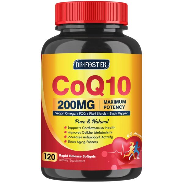 Frasco Quinovit CoQ10 200mg con vitamina E y omega