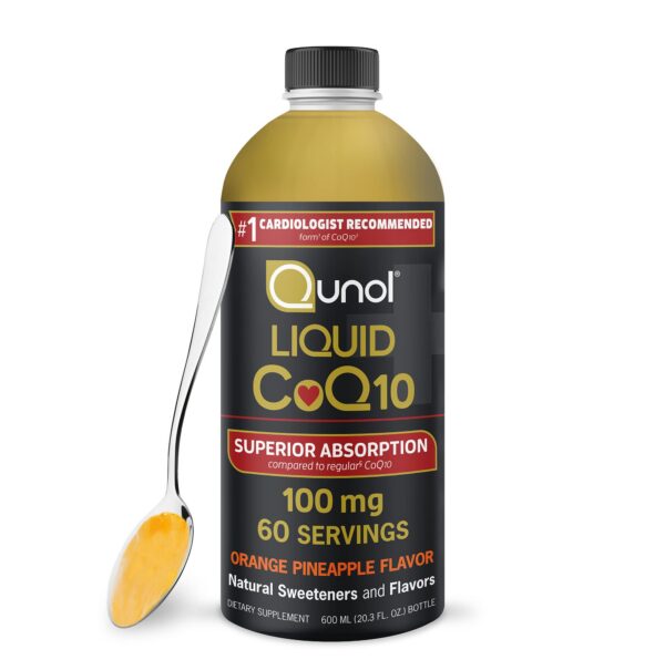 Frasco de Qunol CoQ10 liquido 100 mg frentes