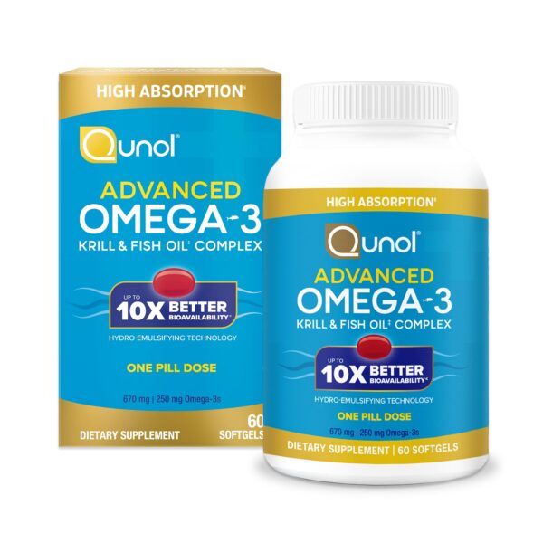 Frente del envase Qunol Omega-3 Avanzado