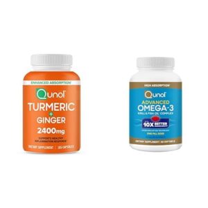 Version 1.0.0 Qunol paquete cúrcuma y omega 3 cápsulas 105 y 90 unidades