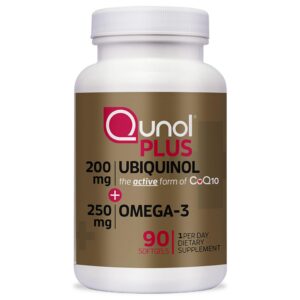 Frasco Qunol Plus ubiquinol CoQ10 Omega-3