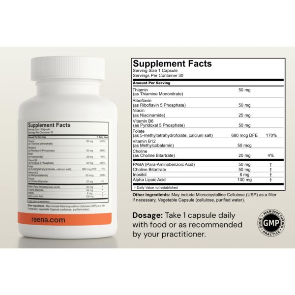 Etiqueta y ingredientes de fórmula B