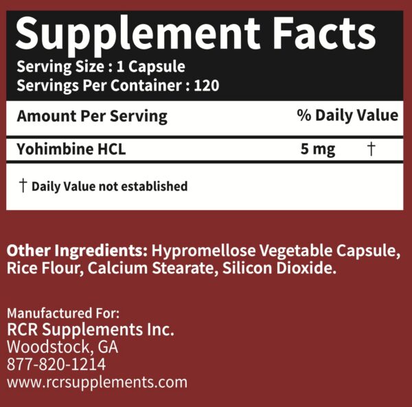 Cápsulas Yohimbine HCL RaeSun