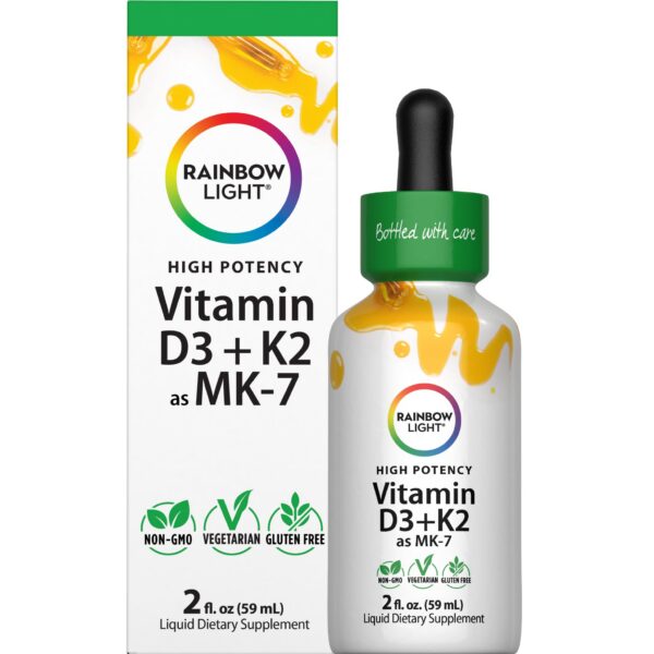 Version 1.0.0 Rainbow Light D3 y K2 MK7 frasco 2 oz