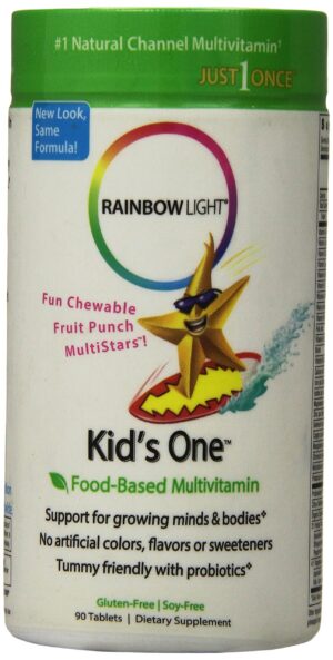 Rainbow Light Kids One MultiStars tabletas masticables frutas del bosque