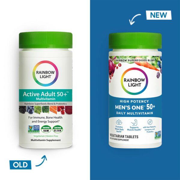 Rainbow Light multivitamínico hombres 50 caja y frasco