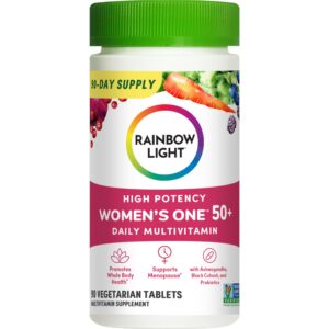 Version 1.0.0 Rainbow Light multivitamínico mujeres 50 más botella frontal