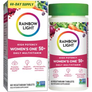 Version 1.0.0 Rainbow Light multivitamínico mujeres 50 plus botella frontal 60 tabletas