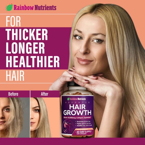 Caja y frasco Rainbow Nutrients Hair Growth