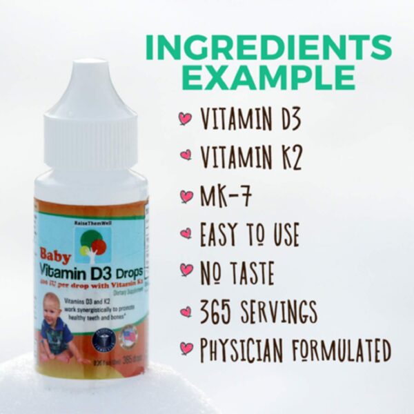 Raise Them Well gotas parte trasera botella