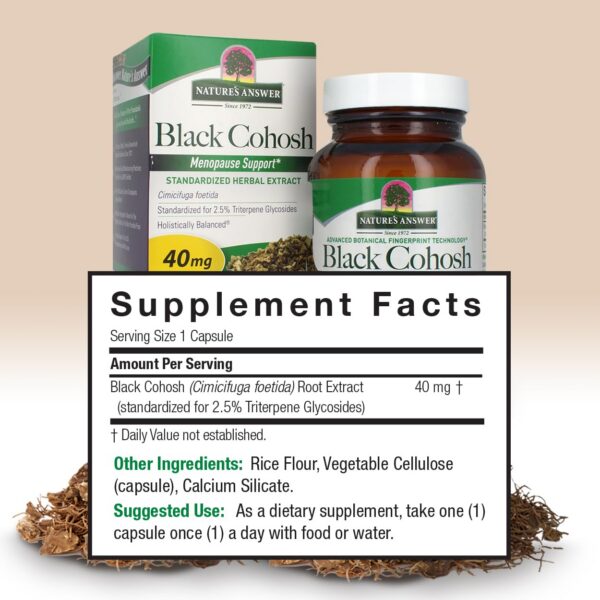 Cohosh negro raíz para soporte hormonal mujer Nature's Answer