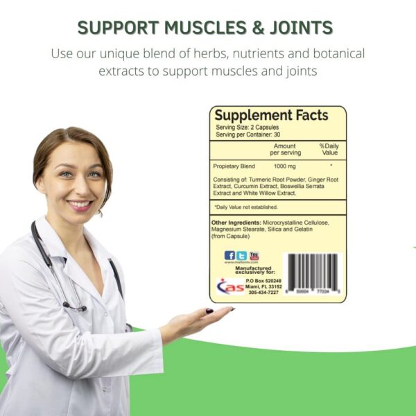 Raíz de cúrcuma y jengibre componente natural en cápsulas Army Health