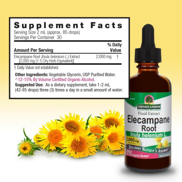 Raíz de elecampane 2000 mg extracto herbal natural 2 oz