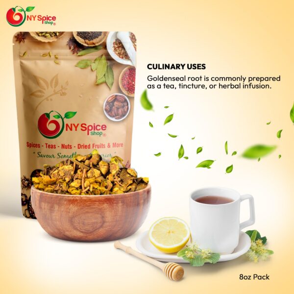 Raíz de Goldenseal fresca y natural cortada y tamizada