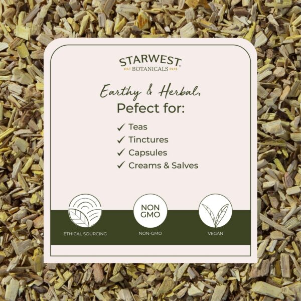 Raíz herbal Wildcrafted cortada tamizada en presentación 4 onzas