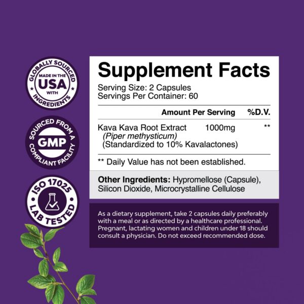 Raíz de kava kava extracto Natures Craft producto frontal