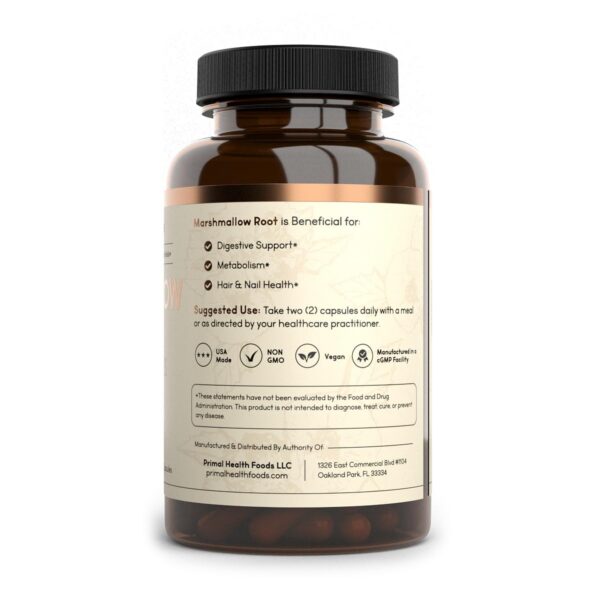 raiz de malvavisco en cápsulas orgánicas sin GMO