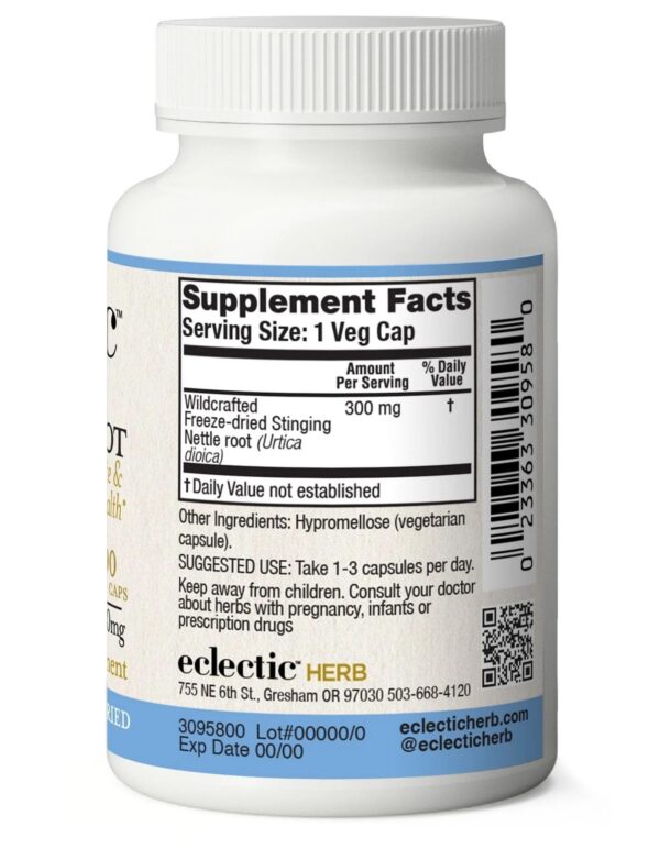Raíz de ortiga cruda congelada liofilizada soporte próstata Eclectic