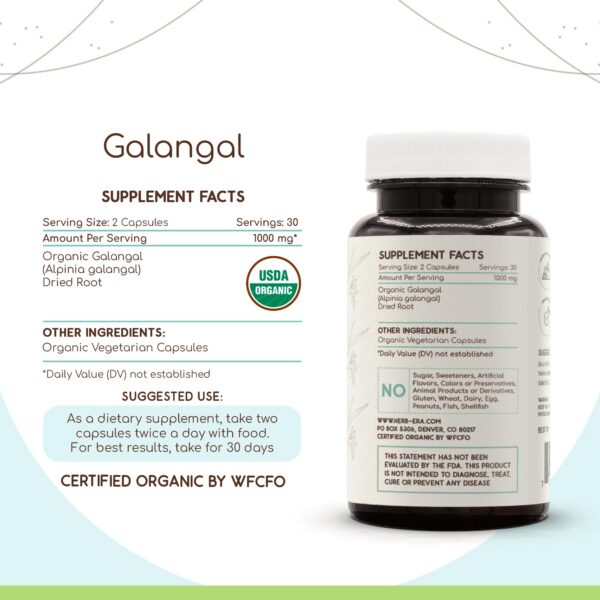 Suplemento de galangal HerbEra con ingredientes 100% naturales