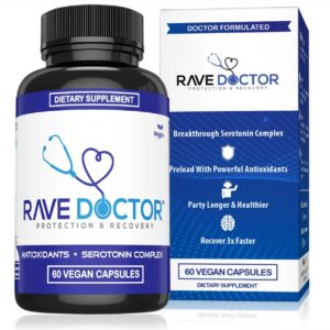 Rave Doctor 5-HTP suplemento frasco frontal