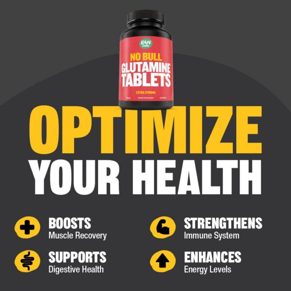 Tabletas L-Glutamina Raw Barrel apiladas