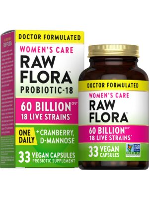Raw Flora probióticos mujer 60 mil millones ufc 33 cápsulas