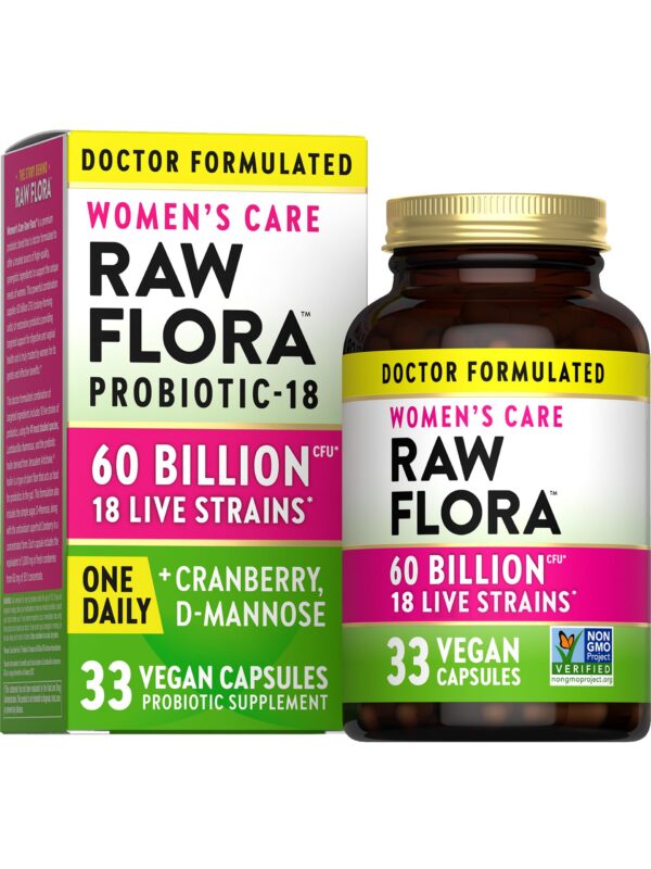 Version 1.0.0 Raw Flora probióticos mujer 60 mil millones ufc 33 cápsulas
