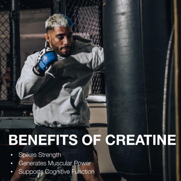 Tapa y cápsula de creatina monohidratada