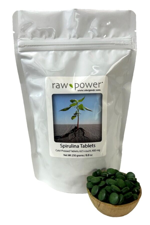 Raw Power tabletas de spirulina 625 unidades 400mg cada una