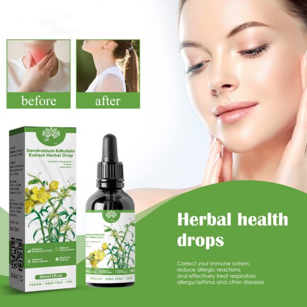 Etiqueta Clearbreath con extractos de Dendrobium y Mullein