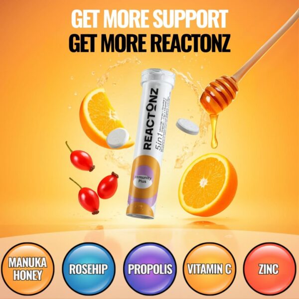 Tabletas efervescentes Reactonz sabor naranja