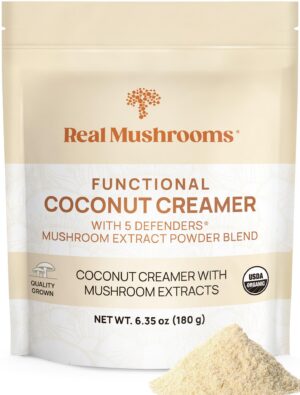 Envase Real Mushrooms crema funcional de coco 90 porciones
