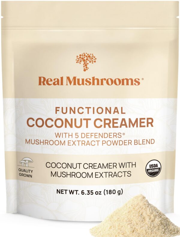 Envase Real Mushrooms crema funcional de coco 90 porciones