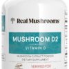 Real Mushrooms suplemento vegano vitamina D2 1000 UI setas