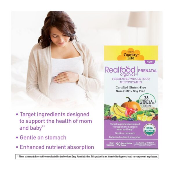 Realfood Organics envase compacto multivitamínico prenatal
