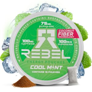 Rebel Supplements bolsas cafeína nootrópicas frente