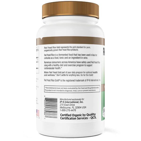 Red Yeast Rice Gold etiqueta frontal suplemento orgánico