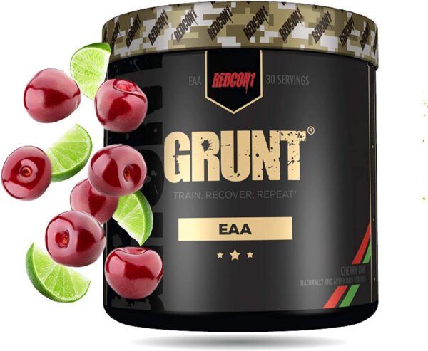 Frontal del envase REDCON1 Grunt EAAs Cherry Lime