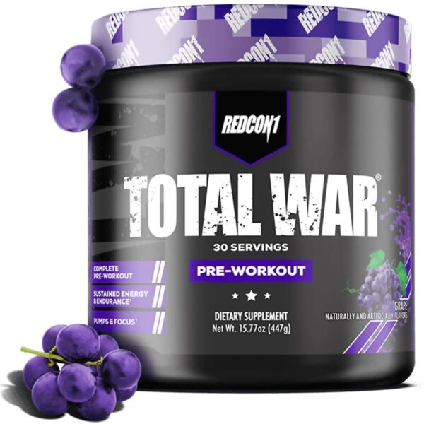Version 1.0.0 Frente del envase REDCON1 Total War Pre Workout