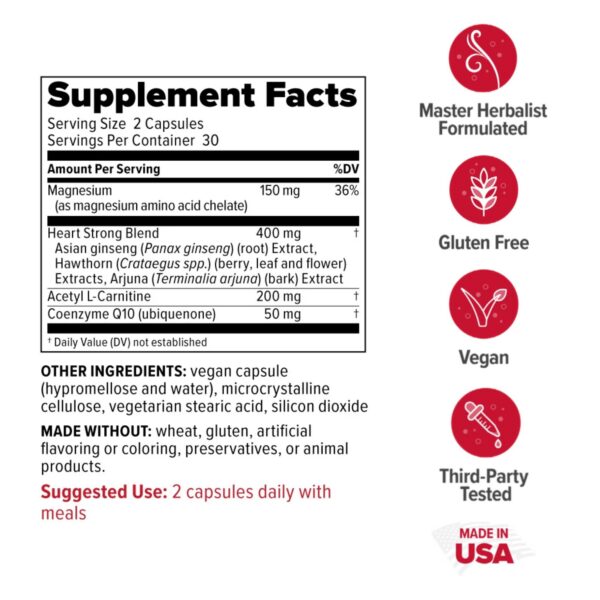 Etiqueta frontal Redd Remedies Heart Strong