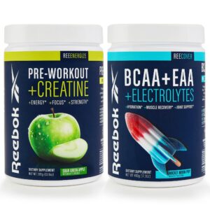 Version 1.0.0 Reebok REEEnergize pre-entrenamiento etiqueta frontal