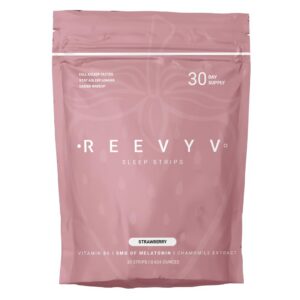 Paquete de tiras de melatonina acción rápida REEVYV sabor fresa