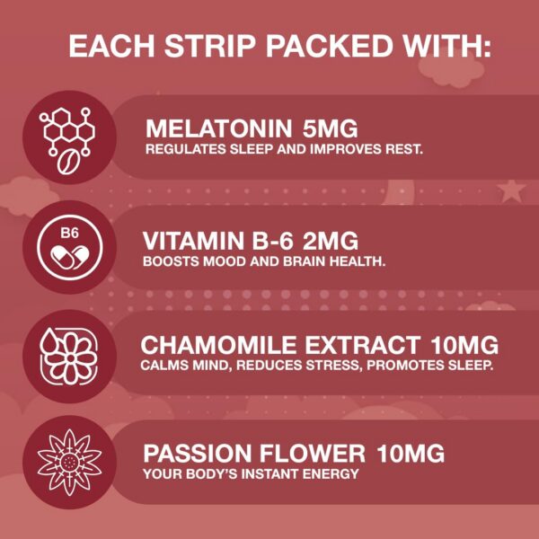 Tiras para sueño rápido REEVYV con melatonina y extracto natural