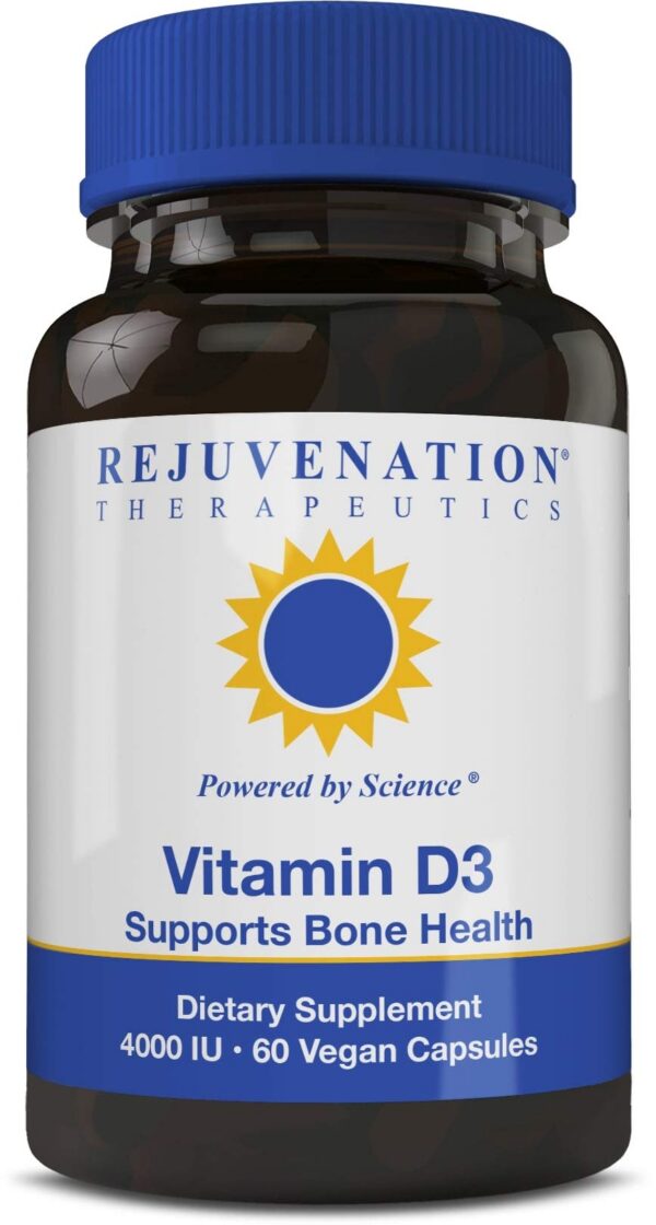 Frasco de Rejuvenation Therapeutics Vitamina D3 4000 UI