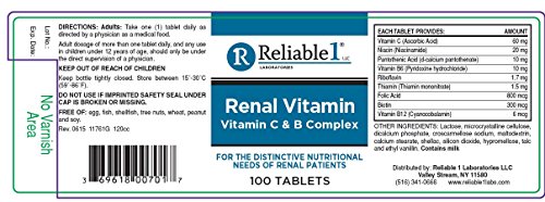 Reliable suplemento renal complejo vitaminas tres botellas