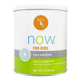 Frente del envase RELIV Now for Kids Vanilla