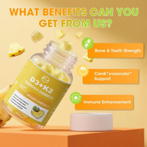 Detalle de relleno de gomitas D3 y K2