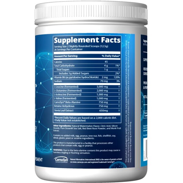 Etiqueta frontal del producto Reload BCAA+G