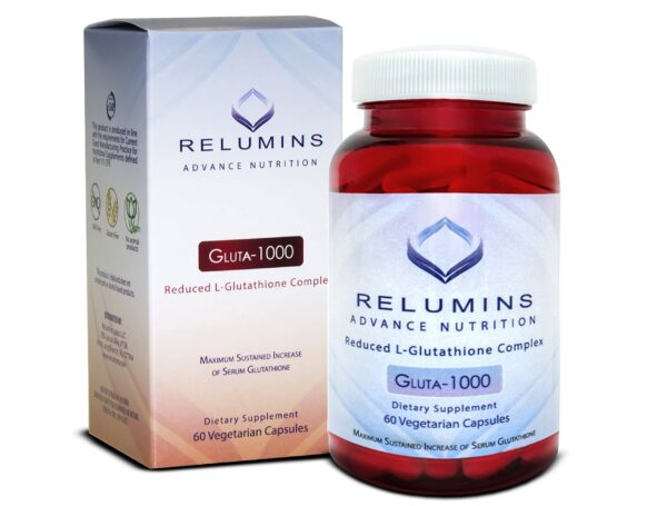 Etiqueta del producto Relumins Advance Nutrition 1000 mg L-Glutatión