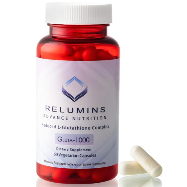 Frente del envase Relumins L-Glutatión 1000 mg